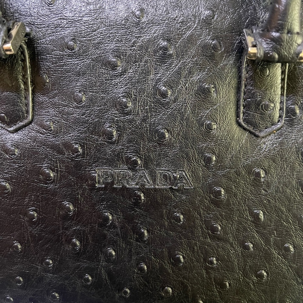 Prada Vintage Black Textured Leather Satchel - Picture 2 of 8
